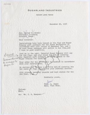 [Letter from Thomas L. James to Walter F. Woodul, December 29, 1954]