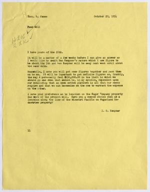 [Letter from I. H. Kempner to Thomas L. James, October 29, 1954]