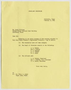 [Letter from Isaac Herbert Kempner to Bryan F. Williams, February 2, 1954]