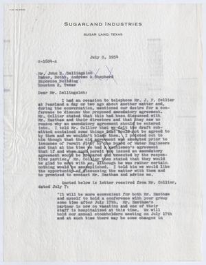 [Letter from Thomas L. James to John S. Sellingsloh, July 9, 1954]