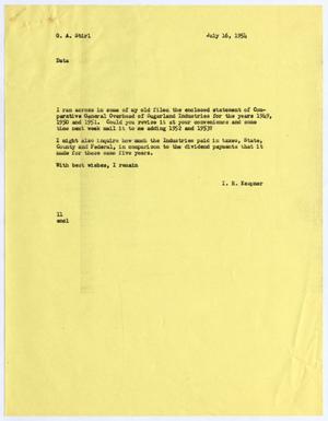 Primary view of object titled '[Letter from Isaac Herbert Kempner to Gus A. Stirl, July 14, 1954]'.