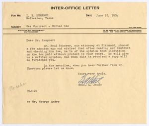 [Letter from Thomas Leroy James to Isaac Herbert Kempner, June 18, 1954]
