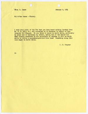 [Letter from I. H. Kempner to Thomas L. James, January 9, 1954]