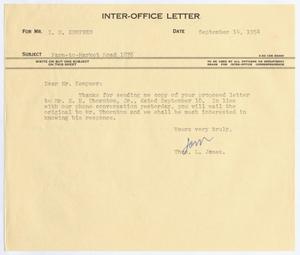 [Letter from Thomas Leroy James to Isaac Herbert Kempner, September 13, 1954]