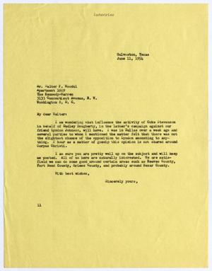 [Letter from Isaac Herbert Kempner to Walter F. Woodul, June 11, 1954]