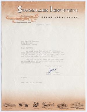 [Letter from Thomas L. James to Harris Kempner, August 9, 1954]