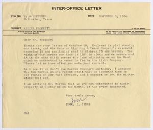 [Letter from Thomas L. James to I. H. Kempner, November 5, 1954]