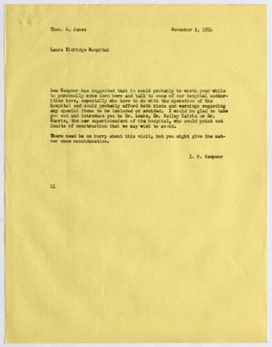 [Letter from I. H. Kempner to Thomas L. James, November 2, 1954]