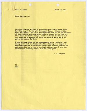 [Letter from I. H. Kempner to Thomas L. James, March 19, 1954]