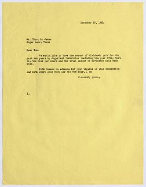 [Letter from A. H. Blackshear, Jr. to Thomas L. James, December 28, 1954]