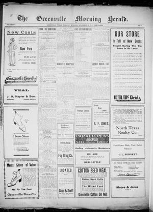 The Greenville Morning Herald. (Greenville, Tex.), Vol. 20, No. 77, Ed. 1, Tuesday, November 29, 1910