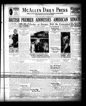 McAllen Daily Press (McAllen, Tex.), Vol. 9, No. 250, Ed. 1 Monday, October 7, 1929