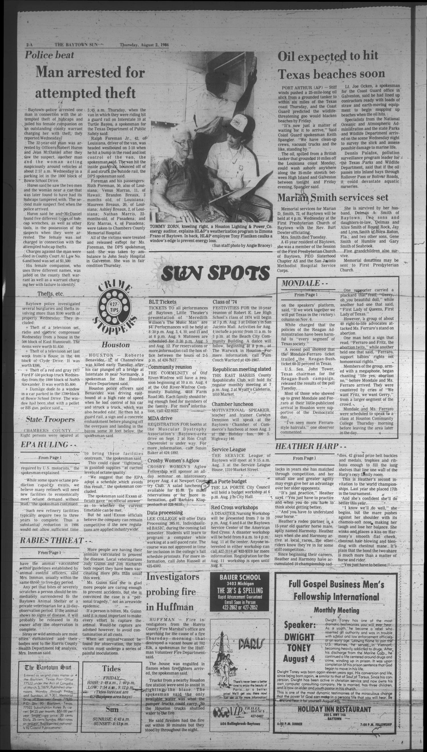 The Baytown Sun (Baytown, Tex.), Vol. 62, No. 237, Ed. 1 Thursday, August 2, 1984
                                                
                                                    [Sequence #]: 2 of 24
                                                