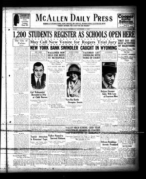 McAllen Daily Press (McAllen, Tex.), Vol. 9, No. 228, Ed. 1 Wednesday, September 11, 1929