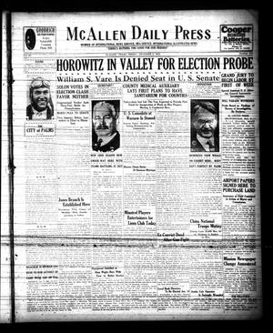 Primary view of object titled 'McAllen Daily Press (McAllen, Tex.), Vol. 9, No. 302, Ed. 1 Friday, December 6, 1929'.