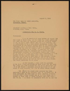 Primary view of object titled '[Letter from Perry Sayles to H. J. Scott, August 8, 1932]'.