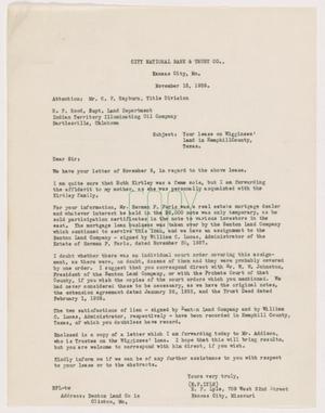 [Letter from E. F. Lyle to C. F. Rayburn, November 13, 1939]