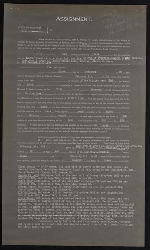Primary view of object titled '[Photostat Copy of Assignment from William C. Lucas to The Benton Land Company]'.