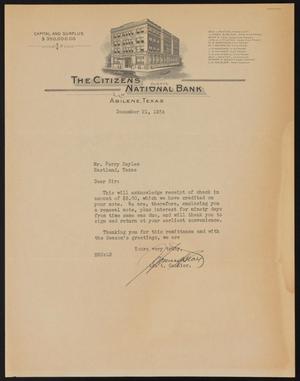 Primary view of object titled '[Letter from Henry Shay to Perry Sayles, December 21, 1934]'.