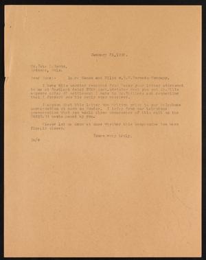 [Letter from John Sayles to Jake L. Hamon Jr., January 31, 1929]