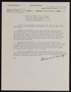 [Letter from Edward Arentz to Jack Sayles, March 13, 1940]