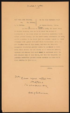 Primary view of object titled '[Cause No. 6733-A: Order of Continuance, May 12, 1931]'.