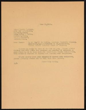 [Letter from John Sayles to Marvin H. Brown, June 18, 1929]