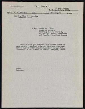 Primary view of object titled '[Letter from Jack Sayles to F. F. Claunts, March 1, 1940]'.
