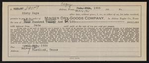 [Copy of Promissory Note to Minter Dry Goods Company, March 12, 1935]