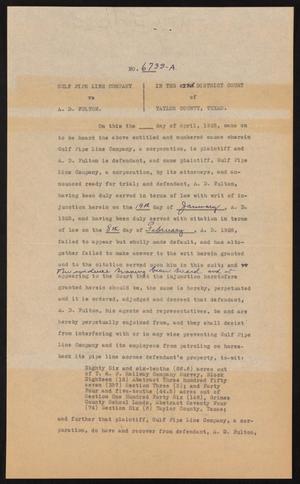 Primary view of object titled '[Cause No. 6733-A: Defendant's Failure to Appear]'.