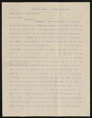[Letter from J. M. Hanna to John and Henry Sayles, January 11, 1906]