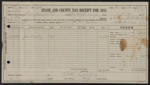 [Receipt for San Jacinto County Taxes, 1915]