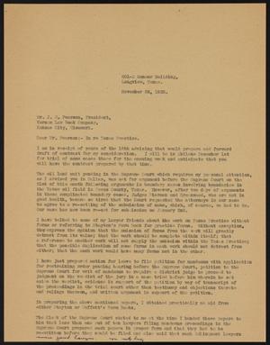 [Letter from John Sayles to J. E. Pearson, November 26, 1932]