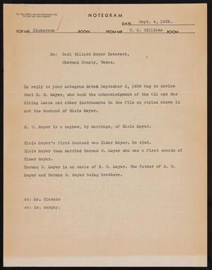 Primary view of object titled '[Letter from T. C. Williams to W. B. Dickerson, September 4, 1939]'.