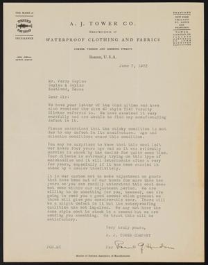 Primary view of object titled '[Letter from Paul G. Hudson to Perry Sayles, June 7, 1933]'.