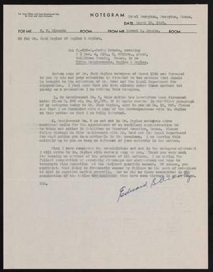 Primary view of object titled '[Letter from Edward S. Arentz to F. F. Claunts, March 13, 1940]'.