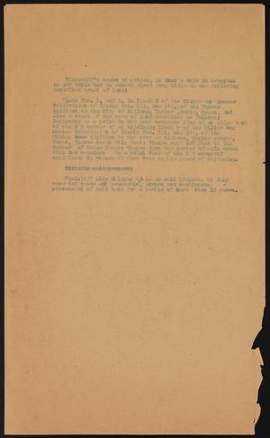 [Document Relating to a Title Dispute in Abilene, Texas #1]