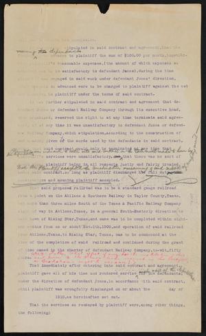 [Document Relating to a Suit Against Jones]