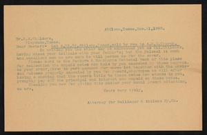 [Letter From an Attorney for Ballinger & Abilene Ry. Co. To Dr. R. A. Childers, December 21, 1908]