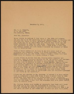 [Letter from John Sayles to M. B. Wilhoit, December 3, 1932]