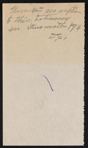 Primary view of object titled '[Cause No. 6551: Bill of Exception, Charley Wright's Testimony]'.