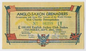 [Anglo-Saxon Grenadiers Membership Certificate for Thomas Cooke]