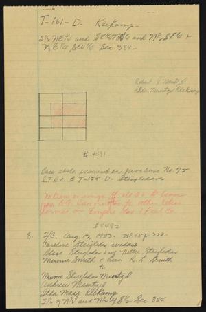 Primary view of object titled '[Notes About Ilda M. Klekamp's and Robert J. Muntzel's Property]'.
