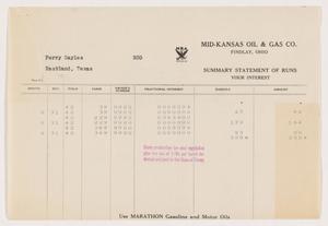 Primary view of object titled '[Summary Statement of Oil Run Interest: May 1935]'.