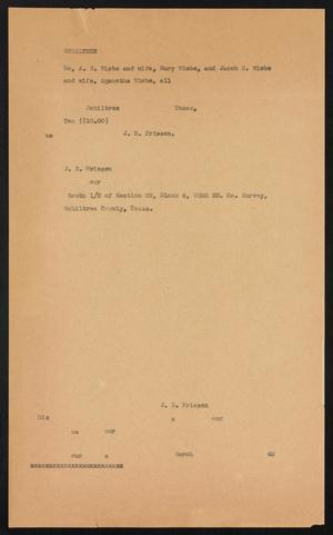 Primary view of object titled '[Paper Discussing Land in Ochiltree County, Texas]'.