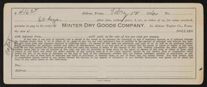 [Copy of a Bill for Minter Dry Goods Company]