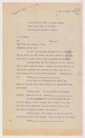 Primary view of object titled '[Cause No. 6080-A: Instructions to the Jury]'.