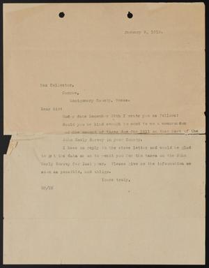[Letter from Henry Sayles Jr., January 9, 1912]