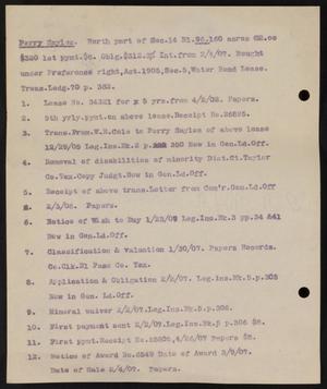 [Notes on Perry Sayles' Property, North Part of Sec. 14, Bl. 96 #2]