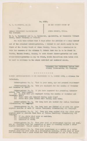 Primary view of object titled '[Cause No. 4035: Notice of Deposition of V. Robert Kerr]'.